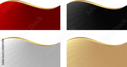 set of curved banners