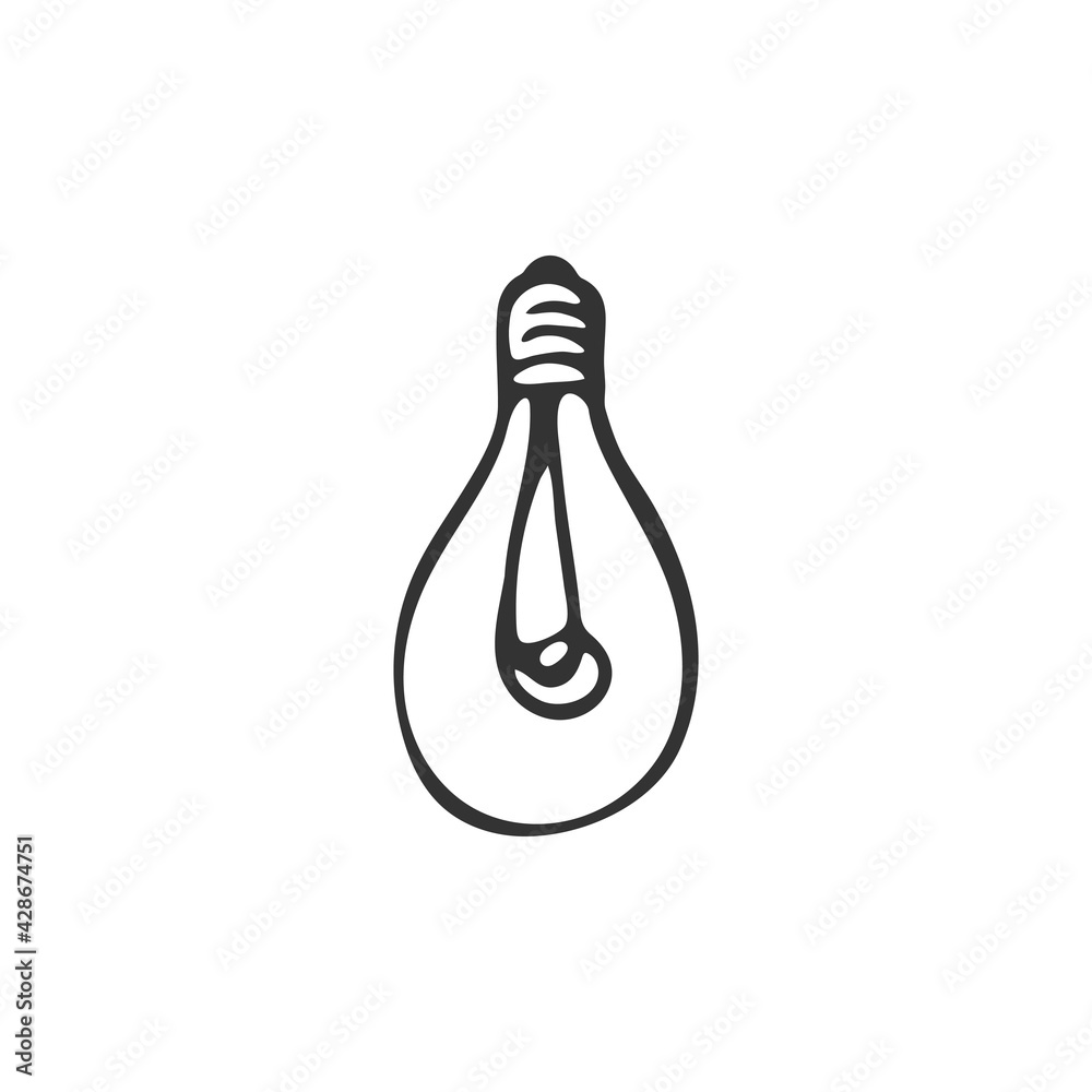 Hand drawn light bulb icon isolated on white background. The symbol of light in Christianity. Be the light. Christ is Light. Religion and Christianity. Vector illustration Hand drawn light bulb icon isolated on white background. The symbol of light in Christianity. Be the light. Christ is Light. Religion and Christianity. Vector illustration
