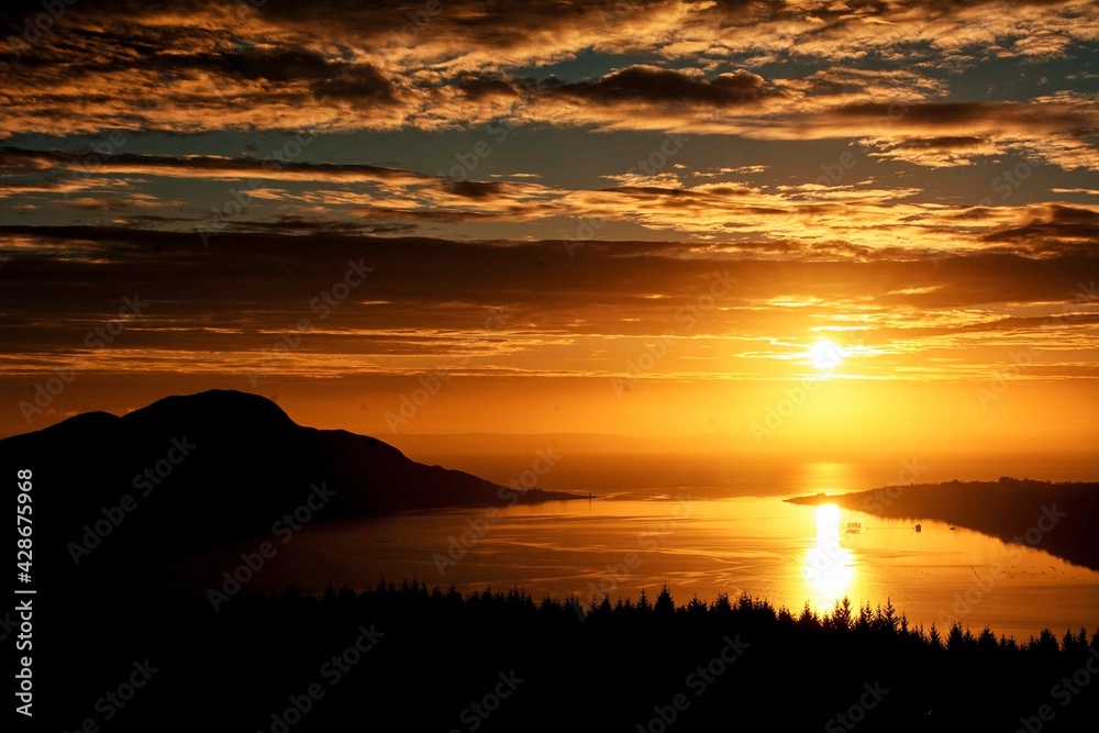 sunset over the sea Scotland landscapes