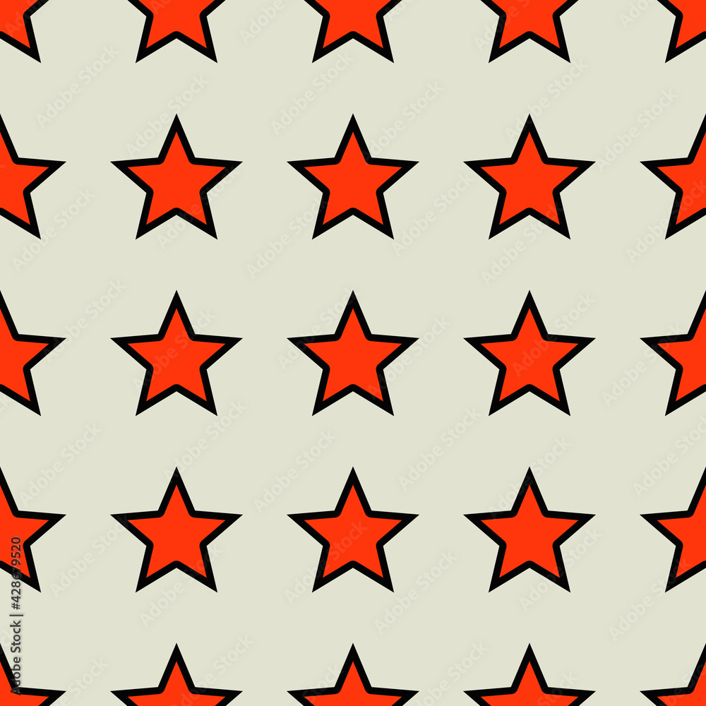 Orange stars pattern. Seamless simple stars. Vector. Orange stars pattern. Seamless simple stars. Vector.