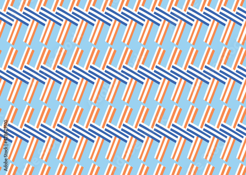 Vector texture background, seamless pattern. Hand drawn, blue, orange, white colors.