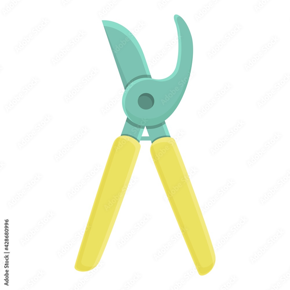 Greenery secateurs icon. Cartoon of Greenery secateurs vector icon for web design isolated on white background Greenery secateurs icon. Cartoon of Greenery secateurs vector icon for web design isolated on white background