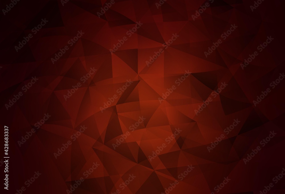 Dark Red vector texture with triangular style.