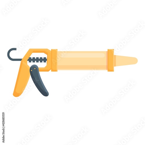 Equipment silicone caulk gun icon. Cartoon of Equipment silicone caulk gun vector icon for web design isolated on white background