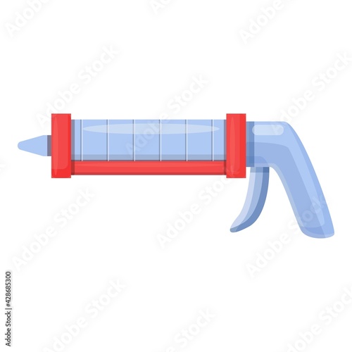 Glue silicone caulk gun icon. Cartoon of Glue silicone caulk gun vector icon for web design isolated on white background