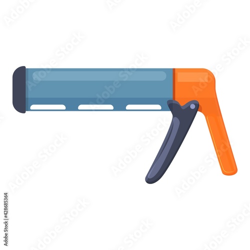 Applicator silicone caulk gun icon. Cartoon of Applicator silicone caulk gun vector icon for web design isolated on white background