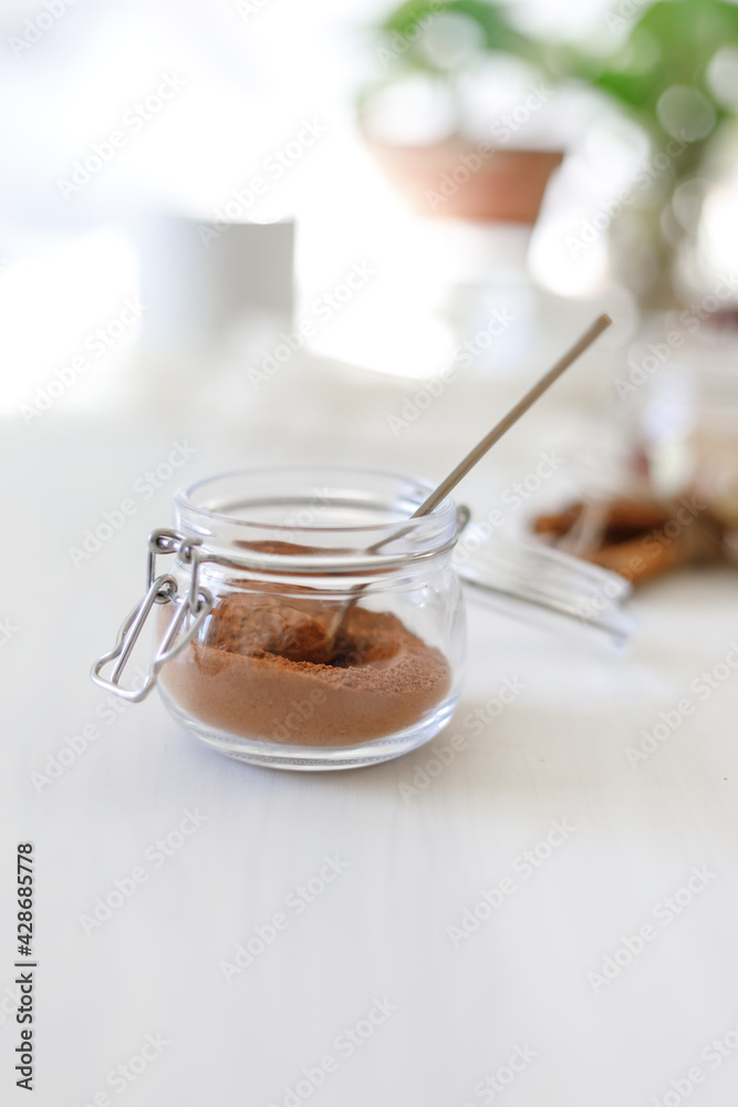 cinnamon jar closeup cinnamon jar closeup