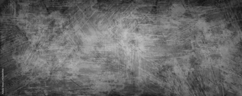 Obraz premium Black background with white grunge texture in old vintage dirty industrial design, grungy metal industrial material