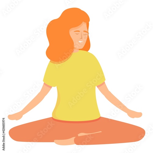 Woman spiritual practice icon. Cartoon of Woman spiritual practice vector icon for web design isolated on white background