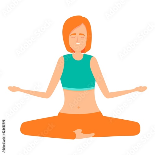 Girl meditation icon. Cartoon of Girl meditation vector icon for web design isolated on white background