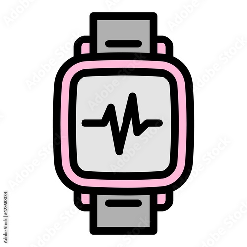 Fitness smartwatch icon. Outline Fitness smartwatch vector icon for web design isolated on white background