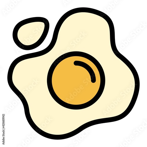 Fried egg icon. Outline Fried egg vector icon for web design isolated on white background