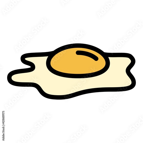 Breakfast fried egg icon. Outline Breakfast fried egg vector icon for web design isolated on white background