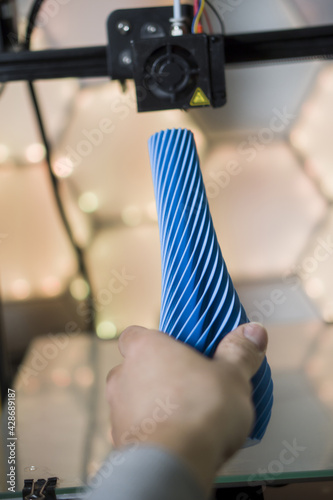 3d printing of blue glass ornament photo