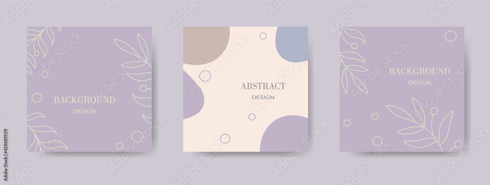 Set of abstract creative artistic templates with nature concept. Design for Flyers, Placards, Posters, Invitations, Brochures. Abstract Modern Style