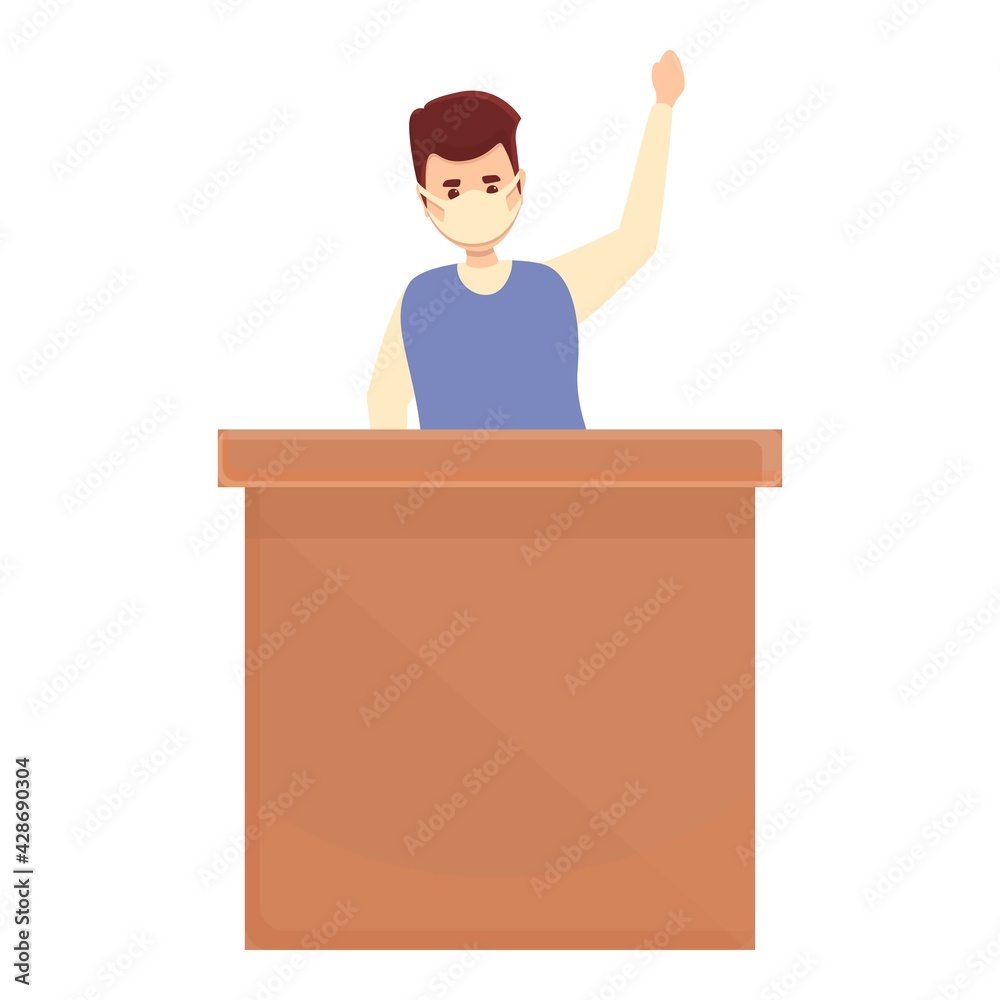 Quarantine school table icon. Cartoon of Quarantine school table vector icon for web design isolated on white background