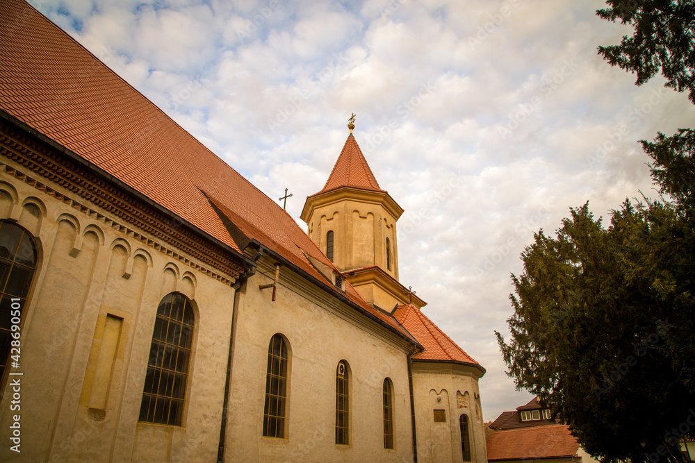 Church and tower in Brasov Romania 