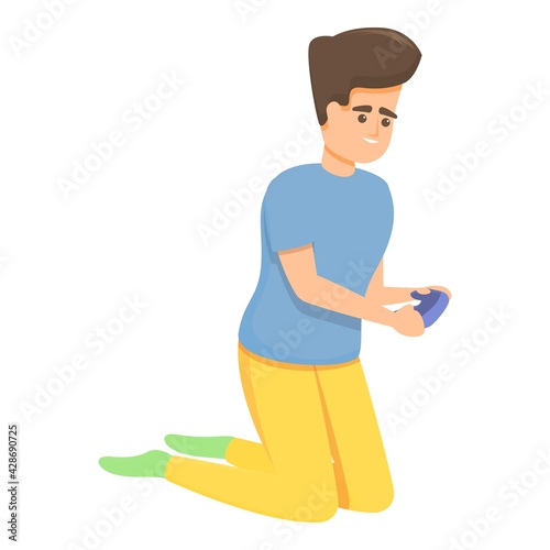 Young video games play icon. Cartoon of Young video games play vector icon for web design isolated on white background