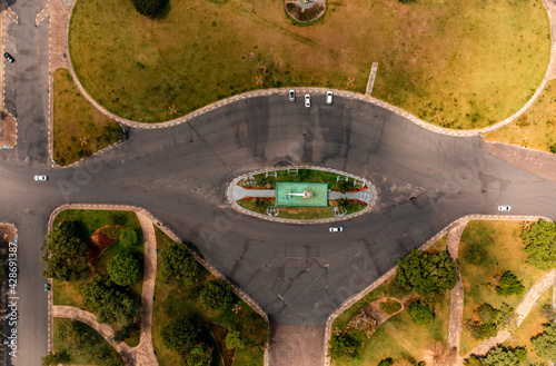 aerial image with drone of the Praça do Cívico square in Boa Vista Roraima Brazil