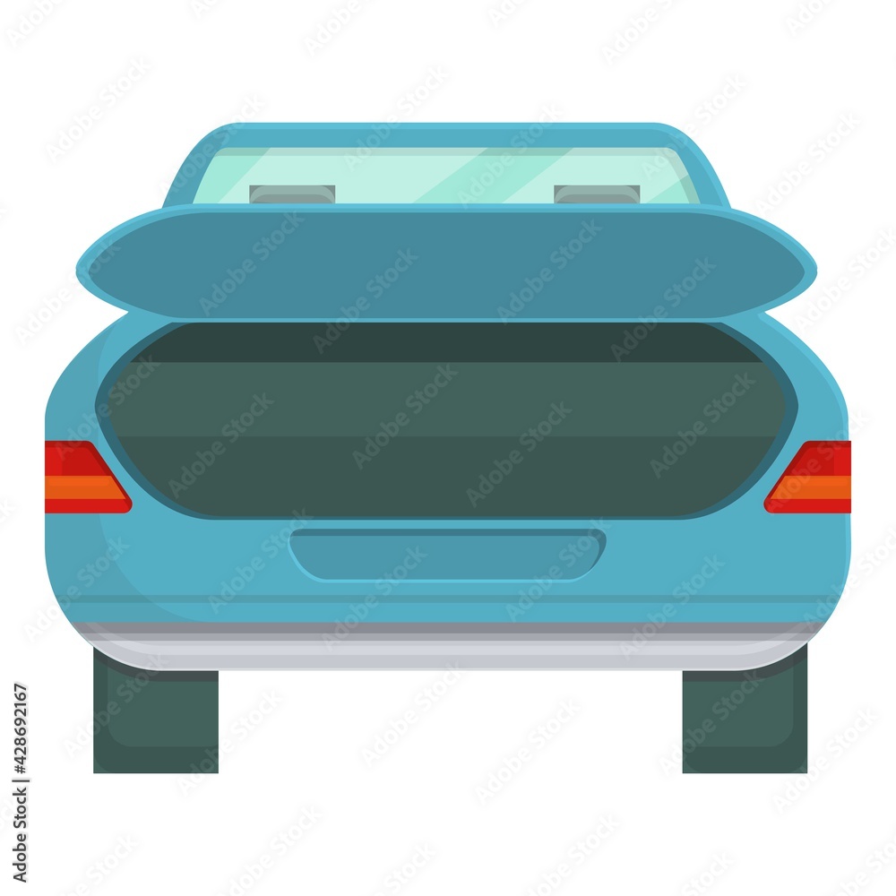 Empty trunk car icon. Cartoon of Empty trunk car vector icon for web design isolated on white background Empty trunk car icon. Cartoon of Empty trunk car vector icon for web design isolated on white background