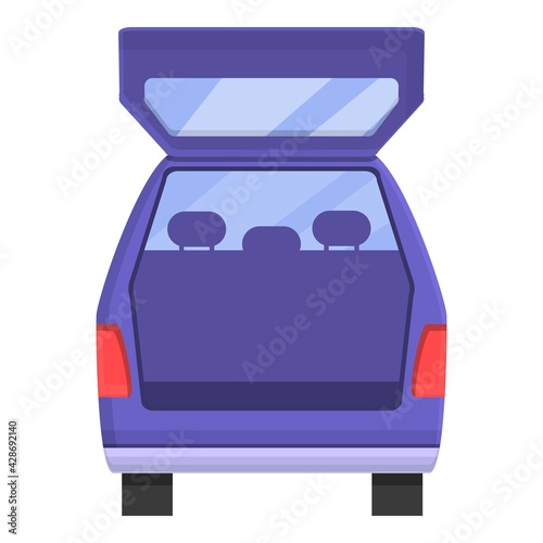 Open trunk car icon. Cartoon of Open trunk car vector icon for web design isolated on white background