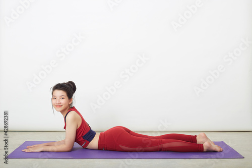 fitness Yoga woman warm up exercise position