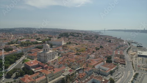 Wallpaper Mural summer day lisbon cityscape bay aerial panorama 4k portugal Torontodigital.ca