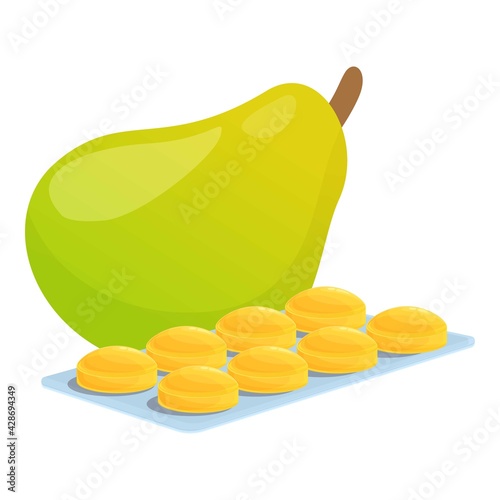 Pear cough drops icon. Cartoon of Pear cough drops vector icon for web design isolated on white background