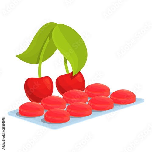 Cherry cough drops icon. Cartoon of Cherry cough drops vector icon for web design isolated on white background