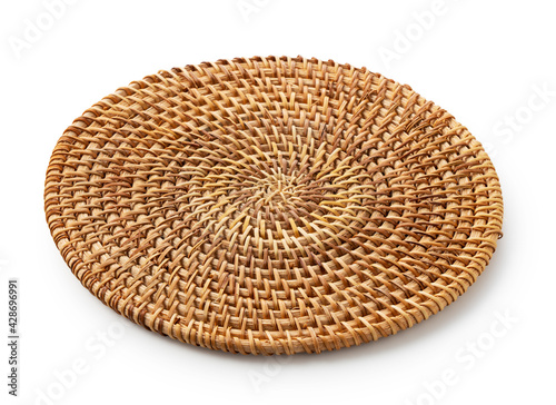 Round woven placemats on a white background photo