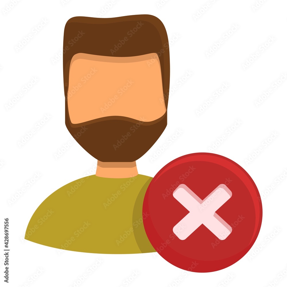 Delete human user icon. Cartoon of Delete human user vector icon for web design isolated on white background Delete human user icon. Cartoon of Delete human user vector icon for web design isolated on white background
