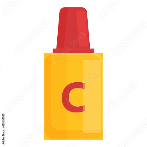 Vitamin c bottle icon. Cartoon of Vitamin c bottle vector icon for web design isolated on white background