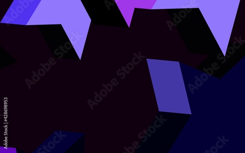 Dark Purple, Pink vector texture with beautiful stars.