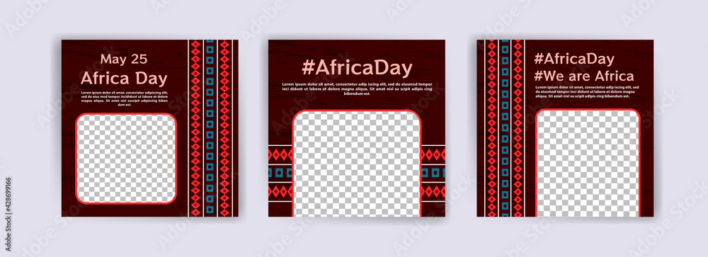 Africa Day. African Liberation Day. Social media templates for Africa Day.