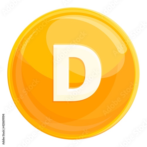 Complex vitamin d icon. Cartoon of Complex vitamin d vector icon for web design isolated on white background