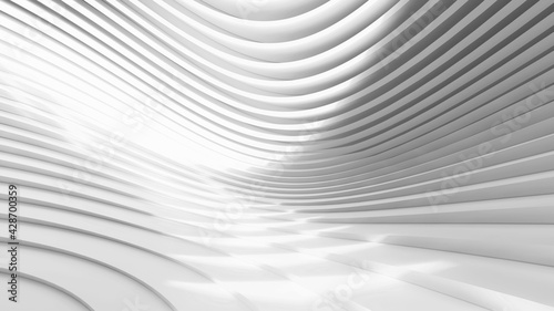 Fototapeta Naklejka Na Ścianę i Meble -  Abstract Curved Shapes. White Circular Background.