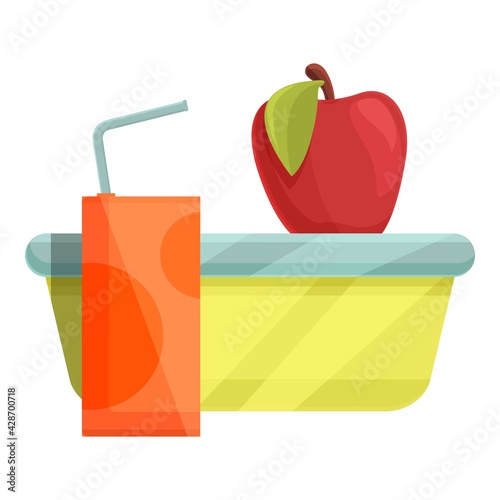 School breakfast red apple icon. Cartoon of School breakfast red apple vector icon for web design isolated on white background
