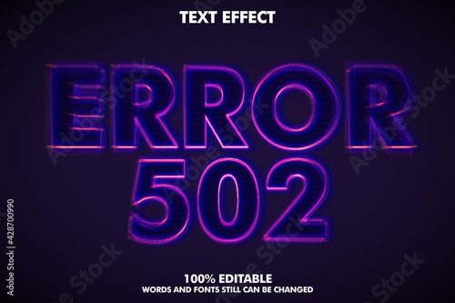 Error font effect, dark text effeft