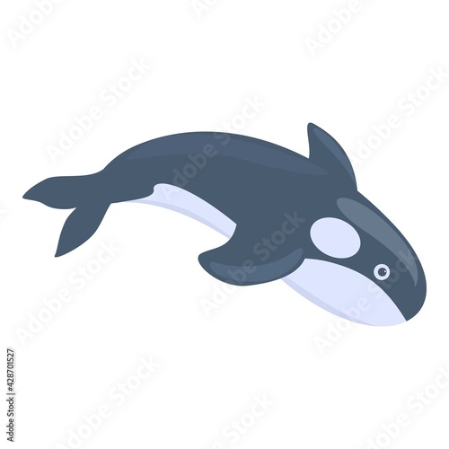Swimming killer whale icon. Cartoon of Swimming killer whale vector icon for web design isolated on white background