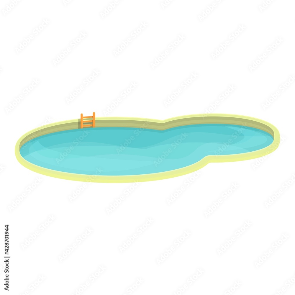Water park big pool icon. Cartoon of Water park big pool vector icon for web design isolated on white background