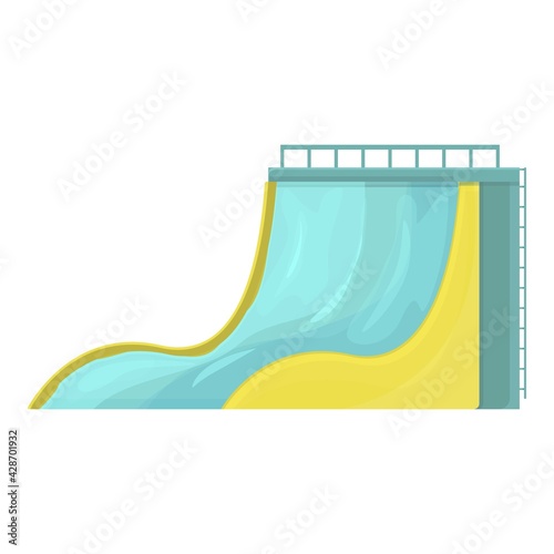 Water park waterslide icon. Cartoon of Water park waterslide vector icon for web design isolated on white background