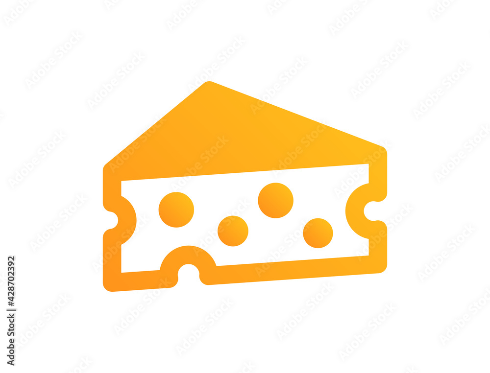 Triangle slice cheese vector. Triangle slice cheese vector.
