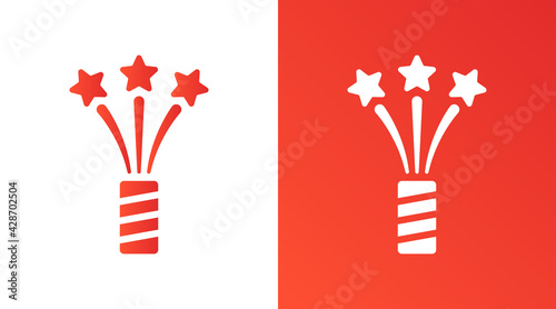 Firecracker celebration flat icon.