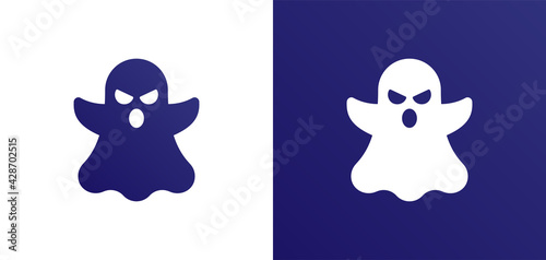 Ghost, phantom or apparition haunting Halloween illustration icon for web.