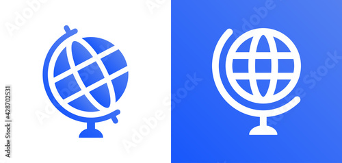 Globe model icon in vector illustration. Rotate earth designed.