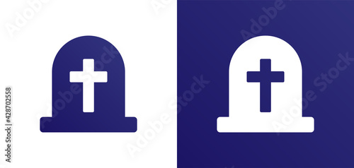 Grave icon. Stone vector illustration. Rip tomb flat symbol.