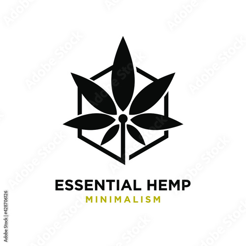 premium essential hemp vector logo