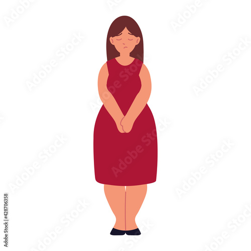 sad woman character