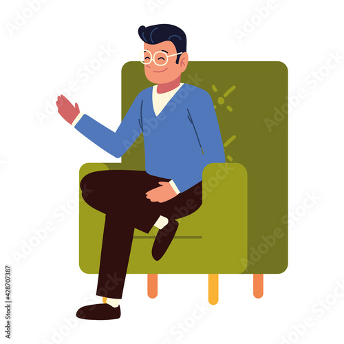 man sitting on chair