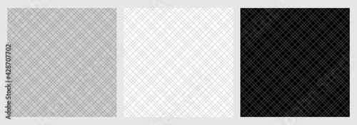 Diagonal checkered pattern seamless, set of tartan fabric texture background - Vector